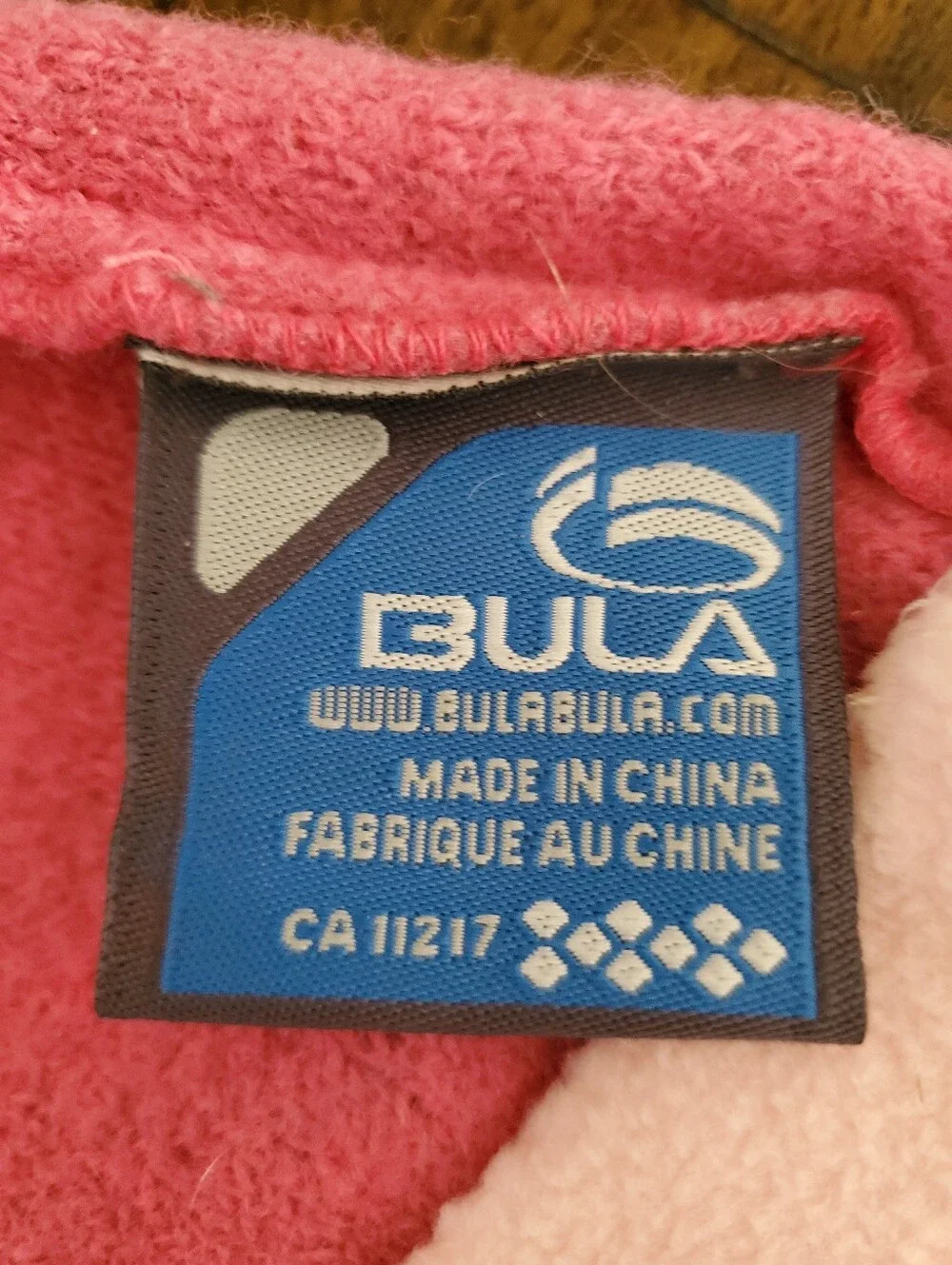 Bula Vintage Wool Exterior Fleece Lined Pink Flower Beanie Hat